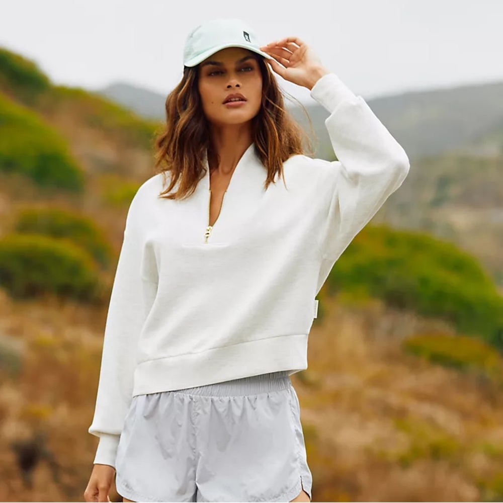 Varley Davidson Half Zip Sweatshirt Ivory Marle